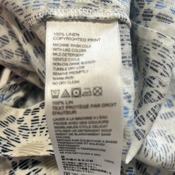 Tommy Bahama White Blue Geometric Halter Linen Top Sleeveless Top size S - Picture 8 of 9